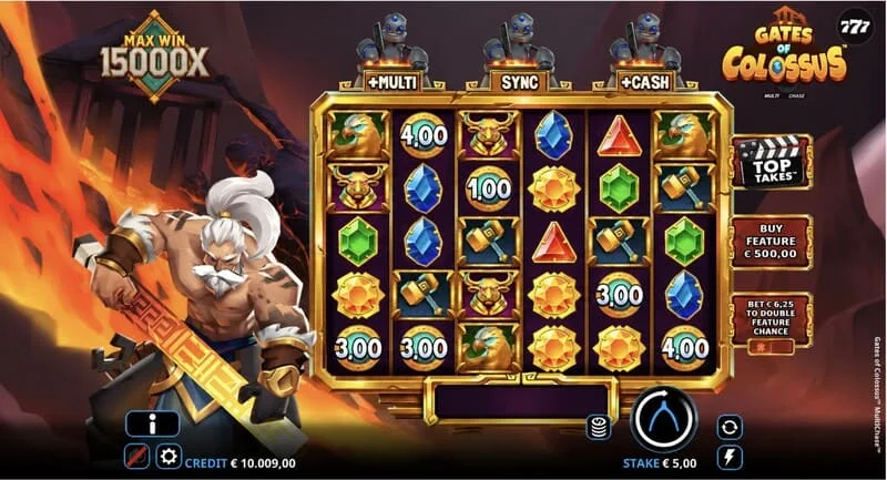 Gates of Colossus MultiChase - tela principal com bobinas 6x5